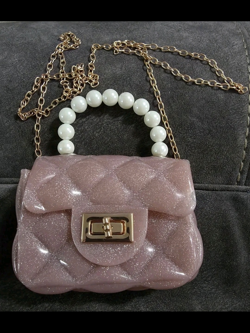 Purse. Pearl handle. Kids mini bag. NEW!! Gold chain crossbody bag. Luxury.